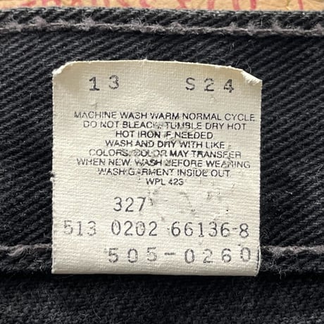LEVIS 90S 505 BLACK DENIM PANT 38/32 64621