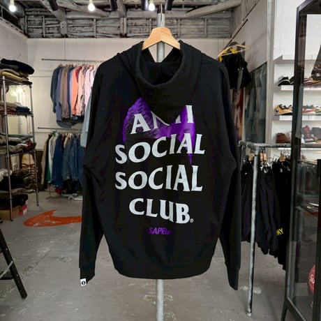 SAPEur × ANTI SOCIAL SOCIAL CLUB ASSC DoTMAN HEADS SWEAT HOODIE BLACK LARGE 40370