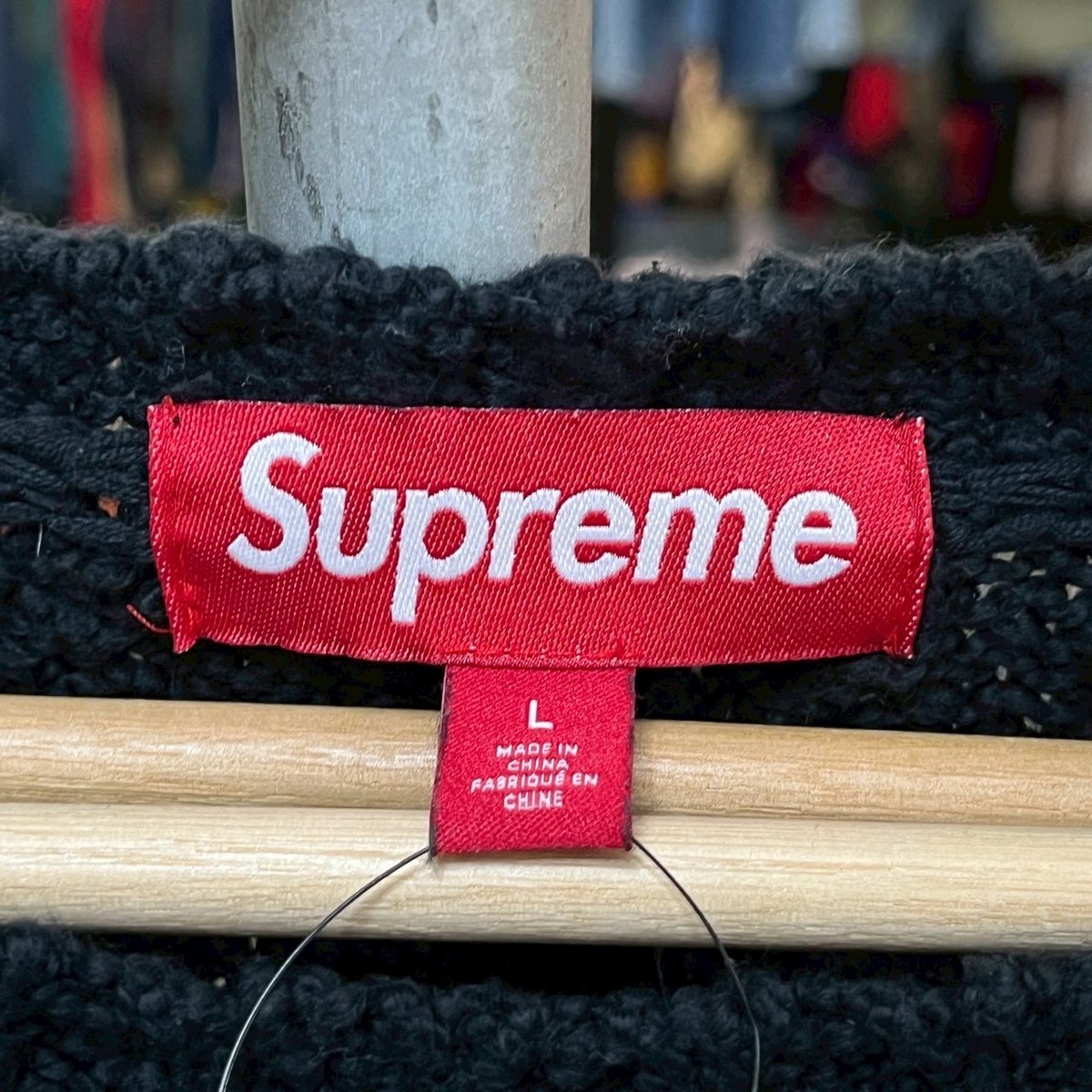Supreme BOUCLE SMALL BOX SWEATER BLACK LARGE 56