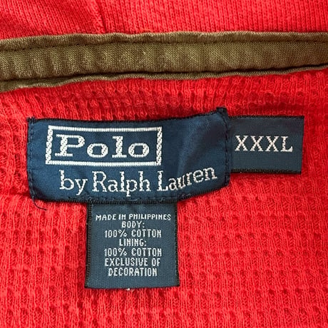 POLO RALPH LAUREN 90-00S DOUBLEFACE ZIP HOODIE RED XXXL 34123