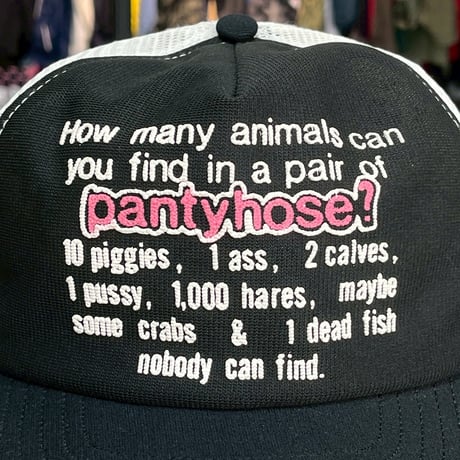 90S VINTAGE MESSAGE MESH CAP BLACK/WHITE 17967