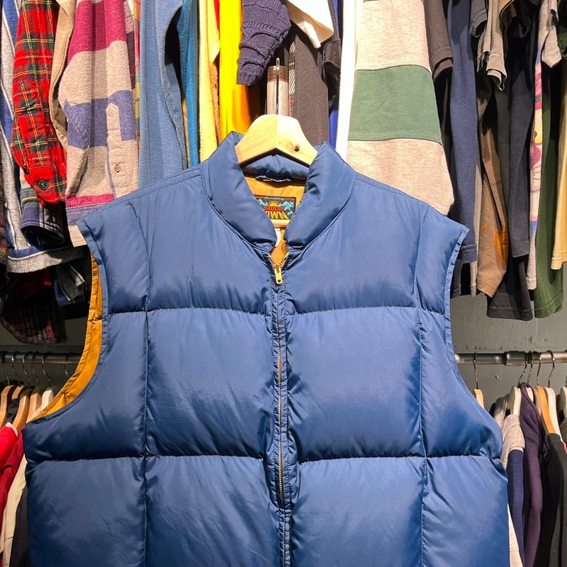 EDDIE BAUER 日の出タグ DOWN VEST BLUE XL 39457 | BR