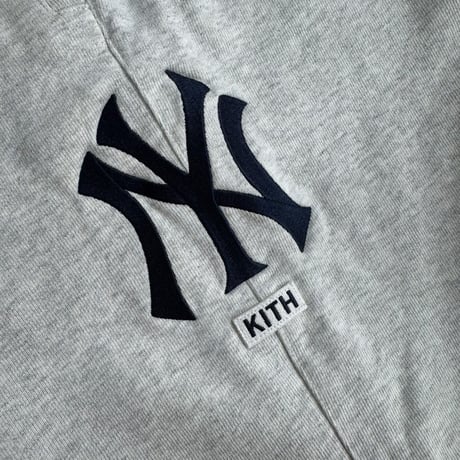 KITH × MLB BASEBALL NEWYORK YANKEES LOGO SWEATPANTS LIGHT HEATHER GREY MEDIUM 17566