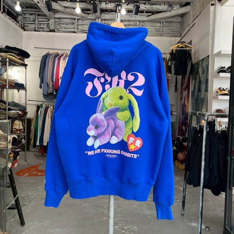 FR2 WE ARE FXXKING RABBITS HOODIE BLUE LARGE 63512
