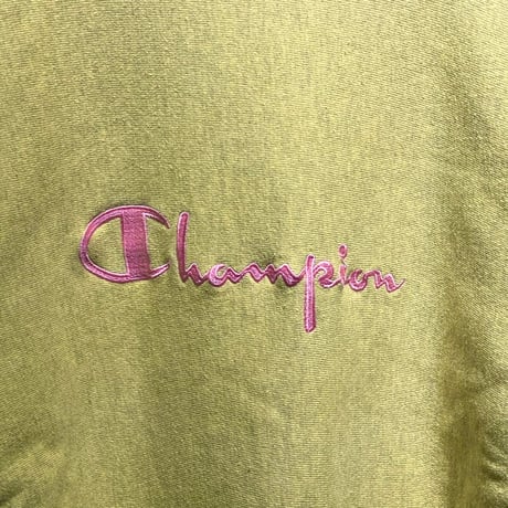 CHAMPION 90S RW SWEAT SCRIPT LOGO YELLOW LARGE 03018