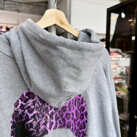 SAPEur DoTMAN COLORHEADS PURPLE LEOPARD SWEAT HOODIE GREY XL 59581