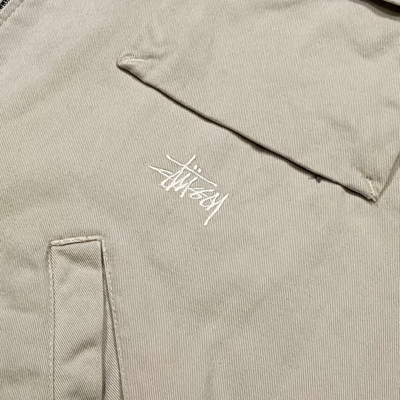 STUSSY 90s COTTON CHINO ZIP JACKET BEIGE LARGE