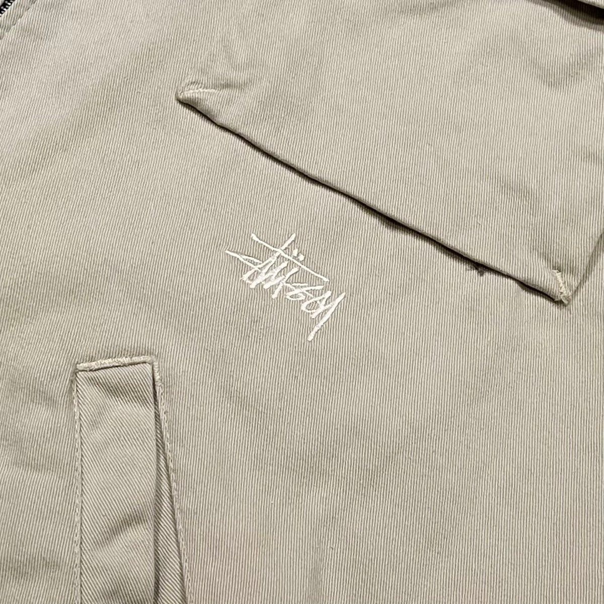 STUSSY 90s COTTON CHINO ZIP JACKET BEIGE LARGE