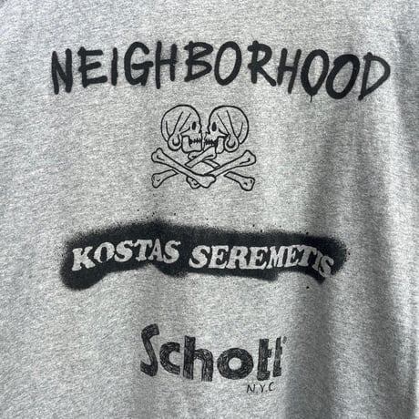 NEIGHBORHOOD × SCHOTT KOSTAS SEREMETIS TEE LS -232US26N-LTM01S GREY LARGE 97458