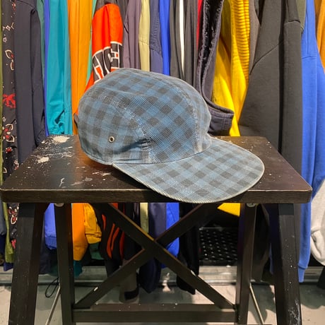 GAP 90S CORDUROY CHECK JET CAP BLUE/BLACK 17976