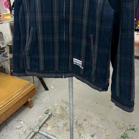 Supreme × COMME des GARCONS JUNYA WATANABE MAN PRINTED WORK JACKET NAVY PLAID MEDIUM 36992