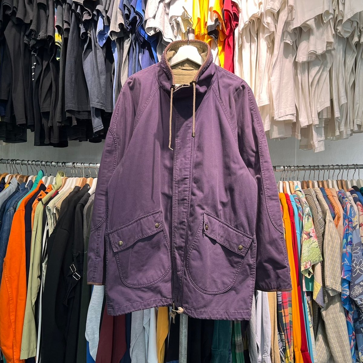 TIMBERLAND 00-90S PIPING LEATHER JACKET PURPLE