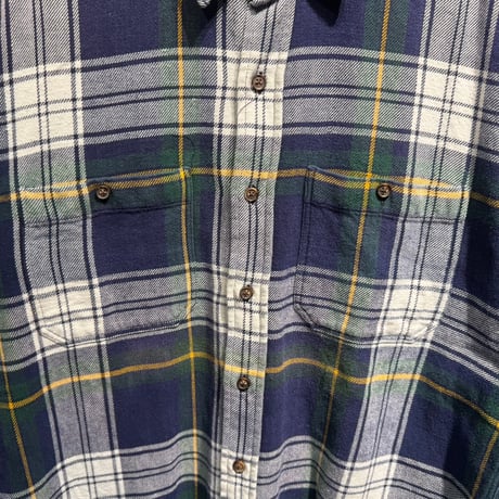 GAP 90S FLANNEL SHIRT NAVY/GREEN MEDIUM 18109