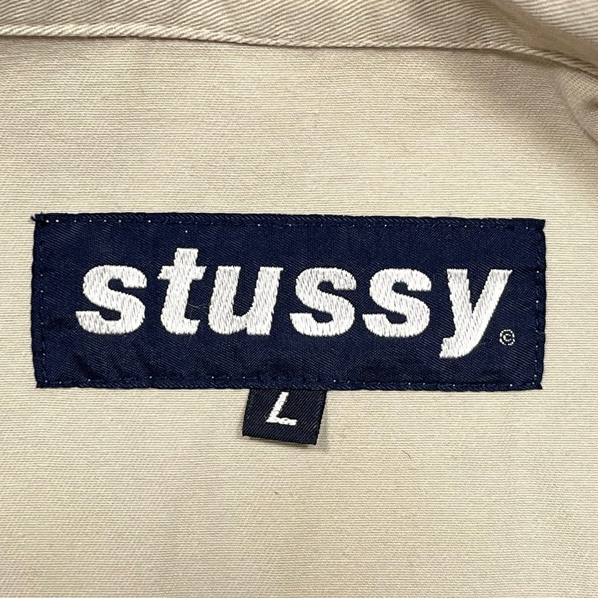 STUSSY 90s COTTON CHINO ZIP JACKET BEIGE LARGE
