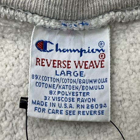 CHAMPION 90S RW SWEAT MASSACHUSETS GREY LARGE 29888
