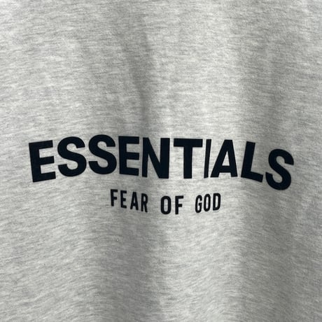 ESSENTIALS FELT LOGO HOODIE GREY LARGE 45436