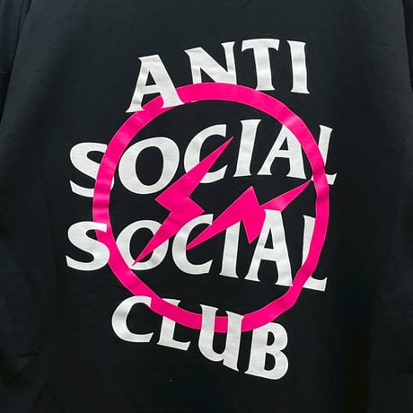 ANTI SOCIAL SOCIAL CLUB x FRAGMENT ASSC BOLT SWEAT HOODIE BLACK/PINK XL 17534