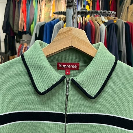 Supreme CHEST STRIPE ZIP UP CARDIGAN OLIVE MEDIUM 70302
