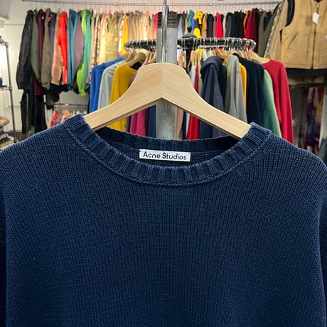 ACNE STUDIOS CREWNECK COTTON SWEATER NAVY XL/XXL FN-MN-KNIT000255 49222