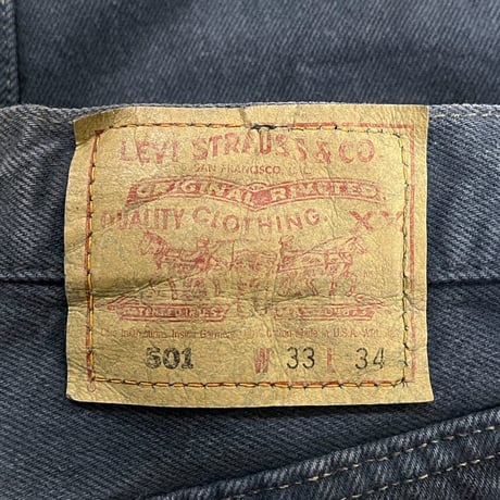 LEVIS 90S 501 OVER DYE BLACK DENIM 33/34 64620