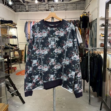 KITH PANEL CREWNECK SWEAT NAVY MULTI MEDIUM 17549