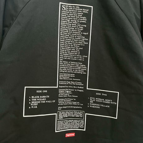 Supreme	BLACK SABBATH HOODED PARKA BLACK SMALL 75643