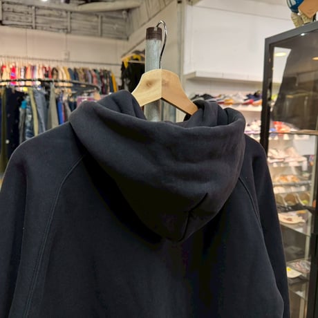 STUSSY SNAP BUTTON SWEAT HOODIE  BLACK LARGE 47754