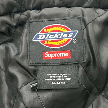 Supreme × DICKIES QUILTED LINED ZIP UP HOODED SWEATSHIRT ASH GREY MEDIUM 85650