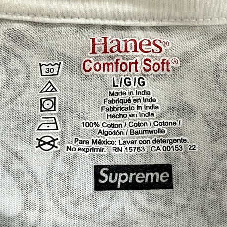 Supreme × HANES BANDANA TAGLESS TEE WHITE LARGE 70095