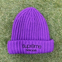Supreme CLASSIC LOGO CHUNKY RIBBED BEANIE PURPLE 47746