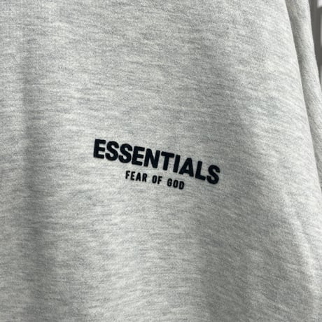 ESSENTIALS FELT LOGO HOODIE GREY LARGE 45436