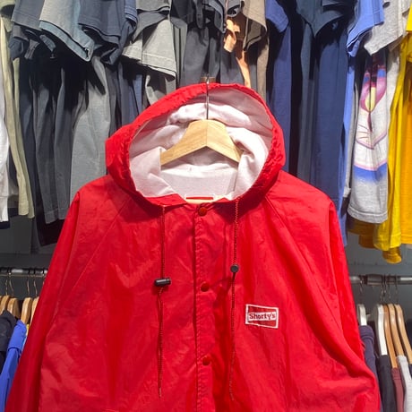 SHORTY'S 90S HOODED COACH JACKET RED LARGE 68112