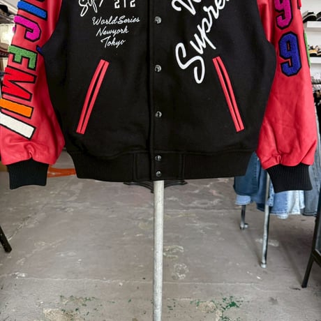 Supreme × WTAPS VARSITY JACKET BLACK SMALL 75645