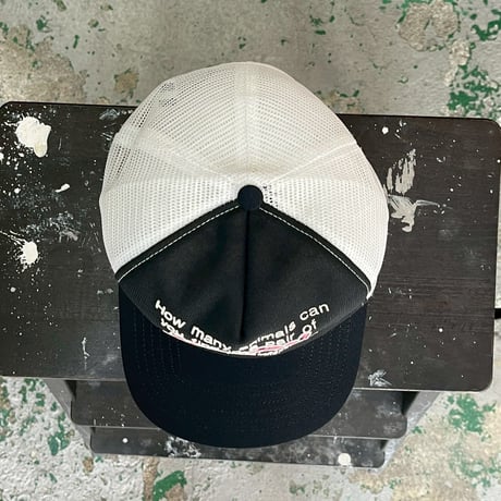 90S VINTAGE MESSAGE MESH CAP BLACK/WHITE 17967