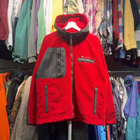 TOMMY HILFIGER 90S TECH FLECCE JACKET RED SMALL 63993