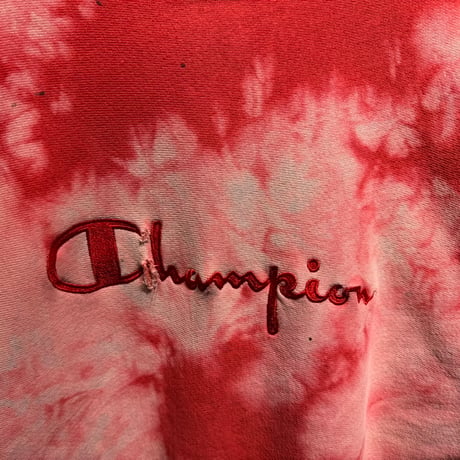 CHAMPION 90S SCRIPT LOGO RW BLEACH SWEAT RED LARGE 87772