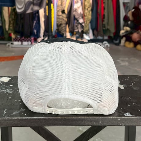 90S VINTAGE MESSAGE MESH CAP BLACK/WHITE 17967