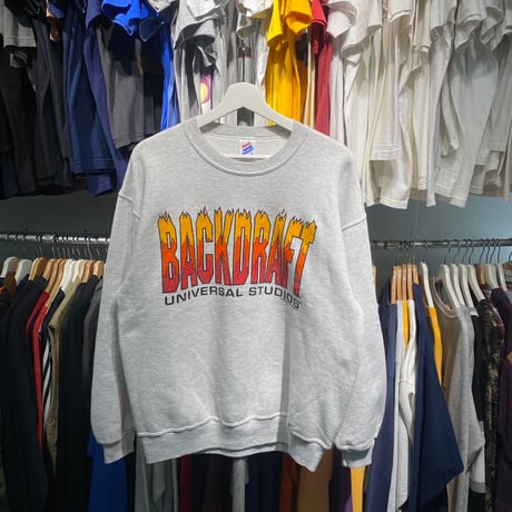 BACKDRAFT 90S FIRE PRINT SWEAT GREY LARGE 87771