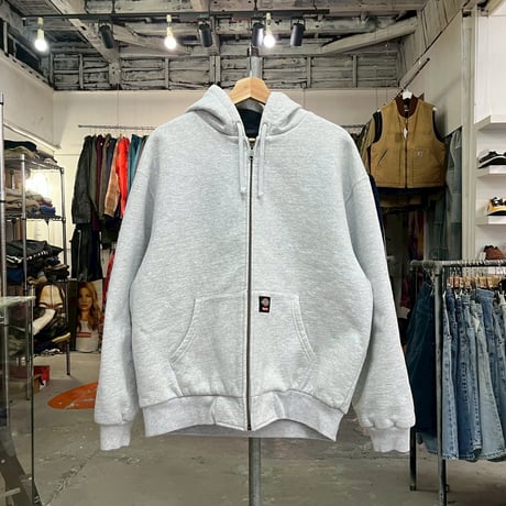 Supreme × DICKIES QUILTED LINED ZIP UP HOODED SWEATSHIRT ASH GREY MEDIUM 85650