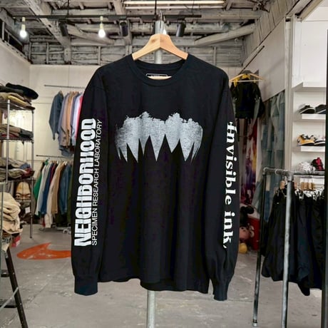 NEIGHBORHOOD ×INVISIBLE INK IVBIK C-TEE LS  BLACK LARGE 17561