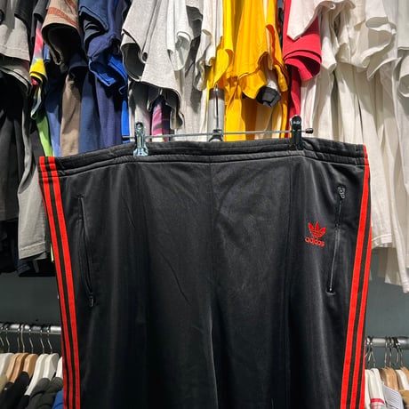 ADIDAS 80-90S THREE LINE TRACK PANT BLACK/RED fits XL 87080