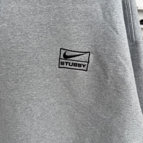 NIKE × STUSSY OVERSIZED CREWNECK SWEAT DO9337-063 GREY MEDIUM 76710