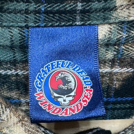 WIND AND SEA × GRATEFUL DEAD WDS DAMEGED HEAVY PLAID SHIRT BROWN LARGE 36991
