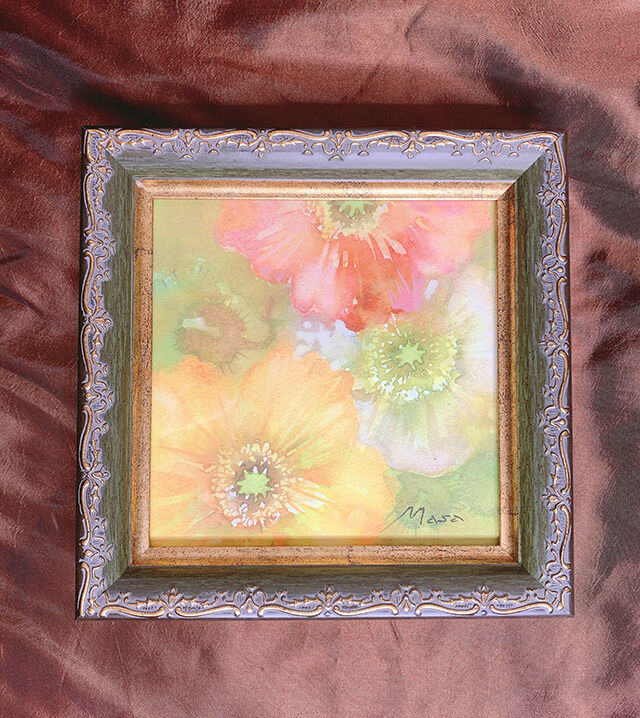 油絵 専用 春を告げる夕焼けのポピー 油絵 専用 春を告げる夕焼けのポピー