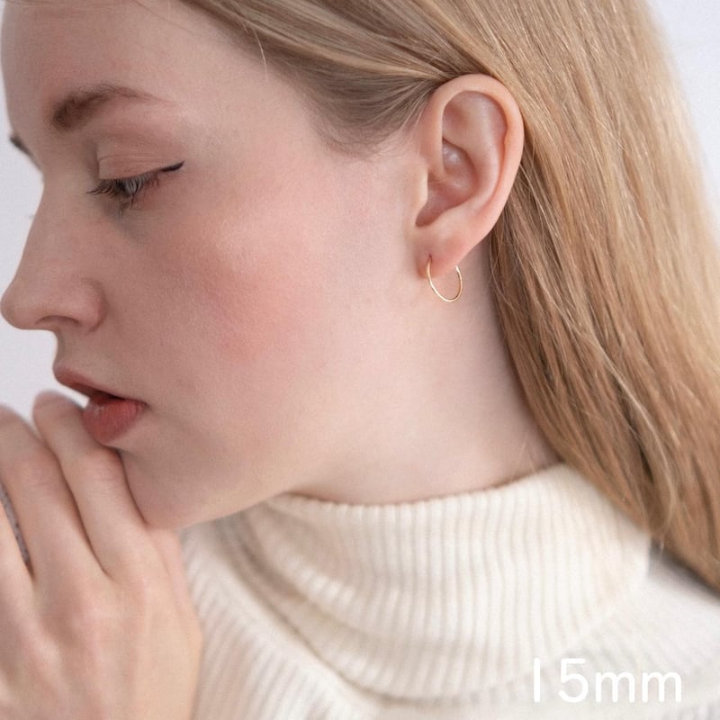 14KGF 15mm フープピアス 10ペア(20個)