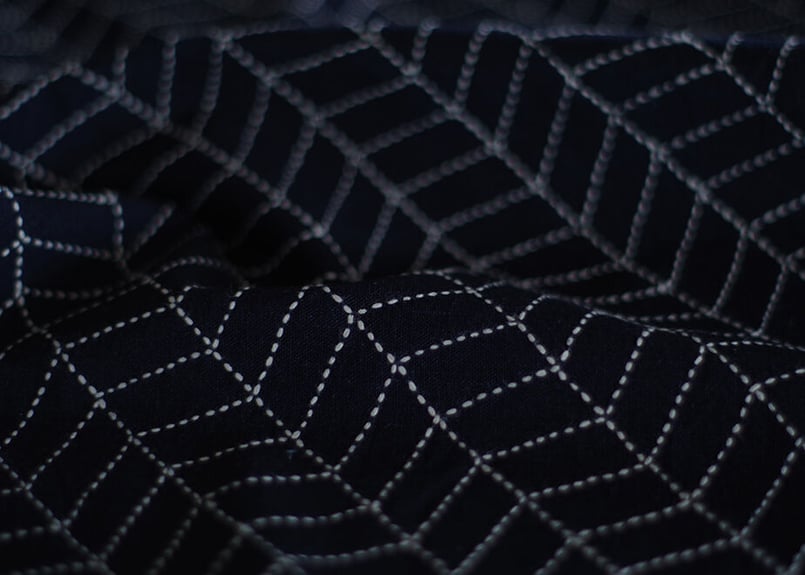 刺し子の風呂敷（割菊と杉綾） | 種