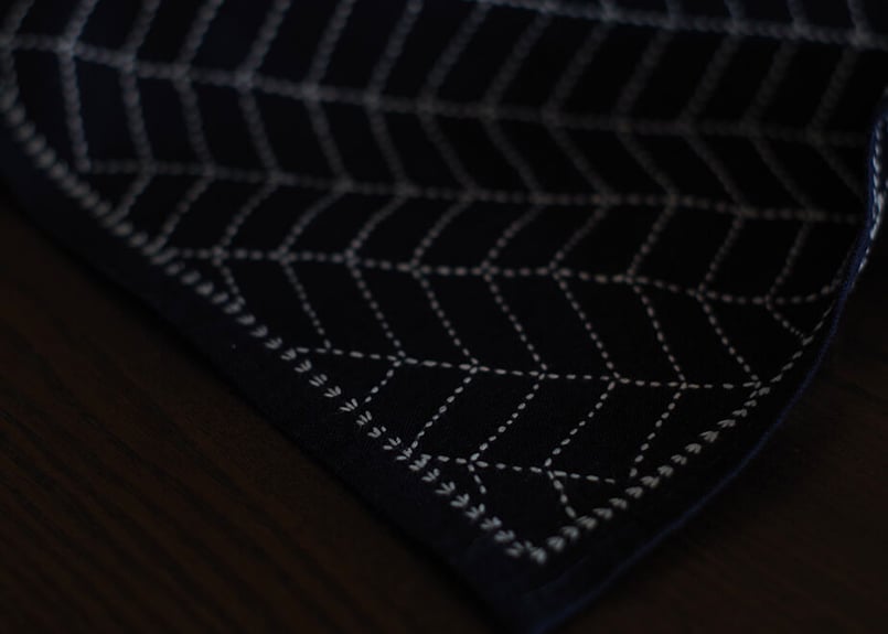 刺し子の風呂敷（割菊と杉綾） | 種