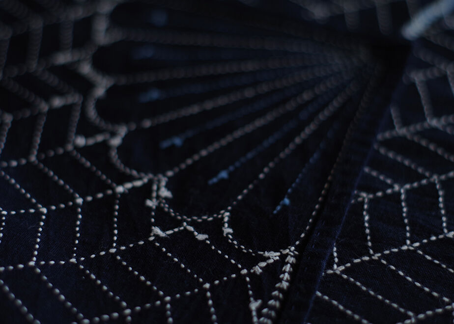 刺し子の風呂敷（割菊と杉綾） | 種