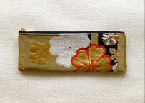 着物帯ペンケース【金・桜】