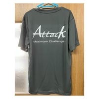 Attack ドライTシャツ  　グレー × ロゴ白　　L
